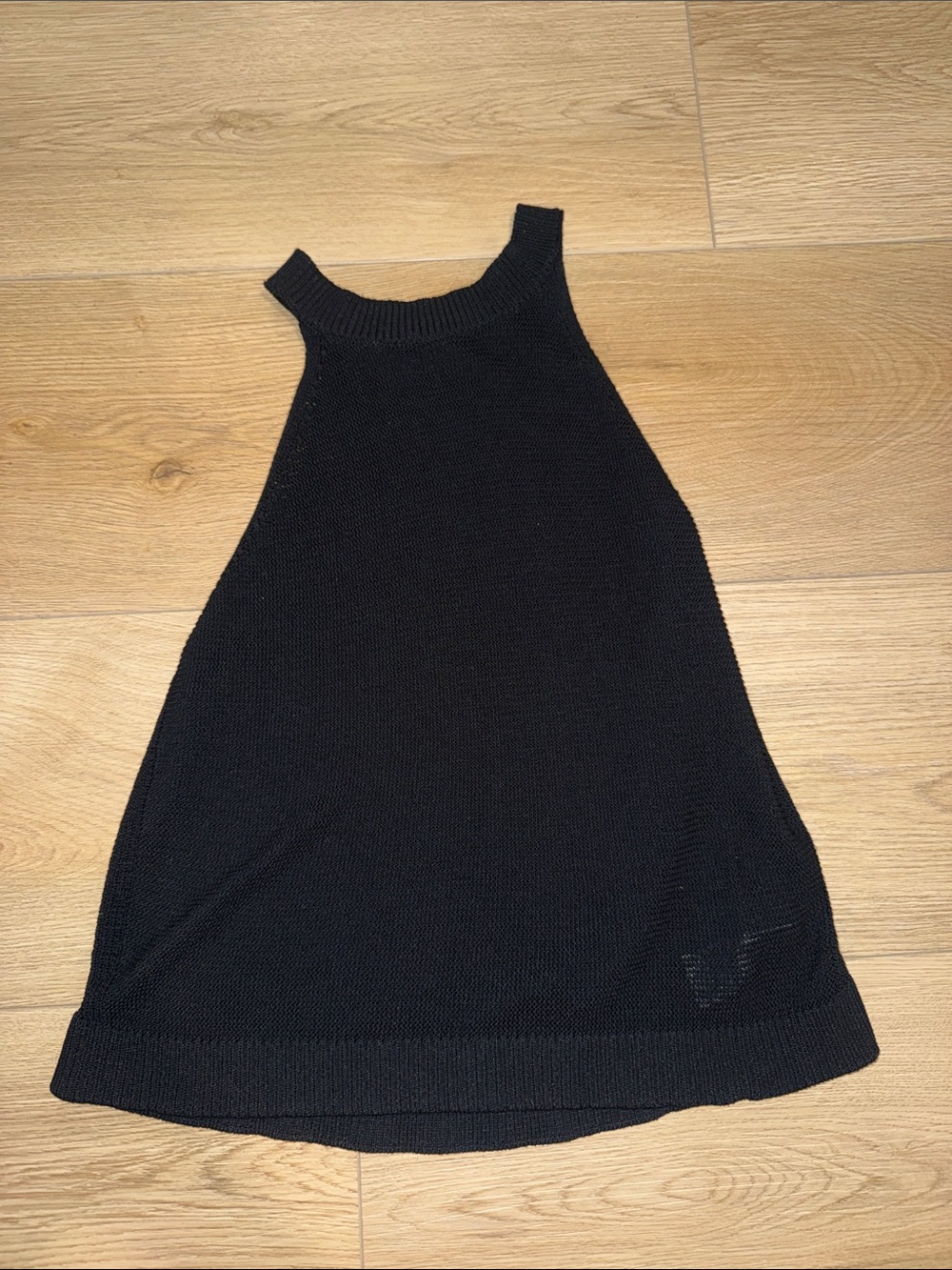 Black Knit Halter Tank Top